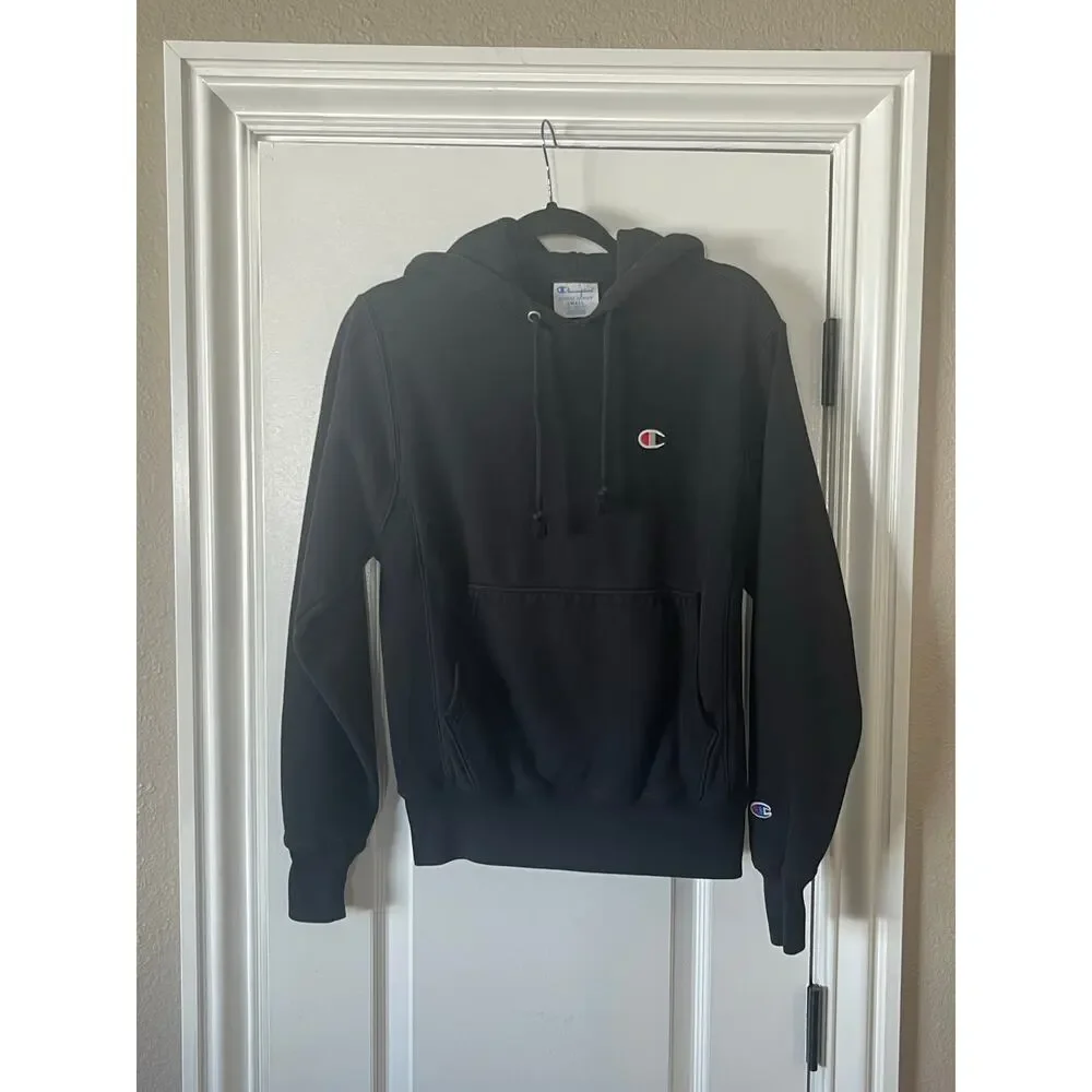 Champion Hoodie Small Black Reverse Weave Pullover
